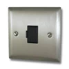 Fused outlet not switched : Black Trim Vogue Satin Stainless Unswitched Fused Spur