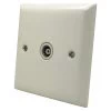 Single Non Isolated TV | Coaxial Socket : White Trim Vogue White TV Socket