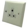 5 Amp Round Pin Unswitched Socket : White Trim Vogue White Round Pin Unswitched Socket (For Lighting)