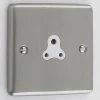Warwick Brushed Chrome Round Pin Unswitched Socket (For Lighting) - 1