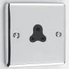 1 Gang - For table lamp lighting circuits : Black Trim Warwick Polished Chrome Round Pin Unswitched Socket (For Lighting)