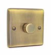 1 Gang 100W 2 Way LED (Trailing Edge) Dimmer (Min Load 1W, Max Load 100W) Warwick Antique Brass LED Dimmer