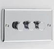 Warwick Polished Chrome LED Dimmer and Push Light Switch Combination - 1