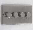 Warwick Brushed Chrome LED Dimmer and Push Light Switch Combination - 2