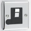 Without Neon - Fused outlet with on | off switch : Black Trim Warwick Polished Chrome Switched Fused Spur