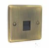 1 Gang - Single master telephone point (only 1 master point required per line - use extension sockets for additional points) : Black Trim Warwick Antique Brass Telephone Master Socket