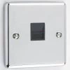 1 Gang - Single master telephone point (only 1 master point required per line - use extension sockets for additional points) : Black Trim Warwick Polished Chrome Telephone Master Socket