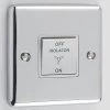 Three pole fan isolator on | off switch : White Trim