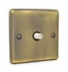 1 Gang - With F connector for satellite TV installations : Black Trim Warwick Antique Brass Satellite Socket (F Connector)