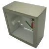 Satin Stainless - Single Metal Clad Surface Mount Wall Box with PVC inner pattress - 45mm Depth