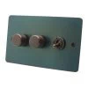 3 Gang Toggle Combination : 2 x 400W 2 Way Dimmer Switch + 1 x 20 Amp 2 Way Toggle Switch