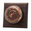1 Copper Dome Switch on Square Wooden Pattress