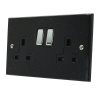 Black Granite / Polished Stainless Sockets and Switches