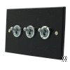 Black Granite / Satin Stainless Sockets and Switches
