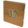 Screwless Brushed Copper Light Switch - 2