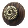 Fluted Antique Brass - Dome Switch Only with No Pattress