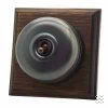 1 Old Bronze Dome Switch on Square Wooden Pattress