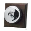 Vintage Dome (Metal) Polished Chrome - Dark Oak Dolly Switches
