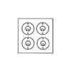 4 White Dome Switches on Square Wooden Pattress