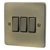 Low Profile Rounded Antique Brass Retractive Switch - 2