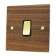 See Flat Wood Veneer Walnut | Polished Brass sockets and switches range