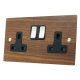 Flat Wood Walnut / Satin Stainless Sockets and Switches