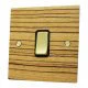 Flat Wood Zebrano / Polished Brass Sockets and Switches