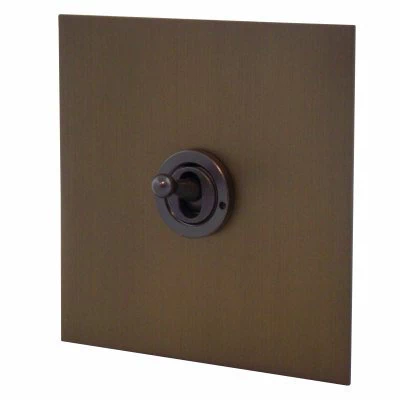 Ultra Square Bronze Antique Round Pin Unswitched Socket (For Lighting)