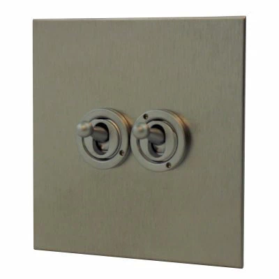 Ultra Square Satin Stainless Round Pin Unswitched Socket (For Lighting)