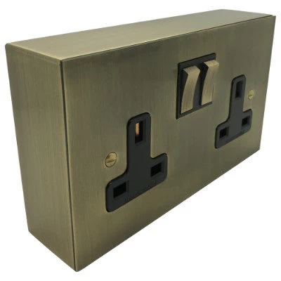 Surface Mount Boxes (Wall Boxes) Antique Brass Sockets & Switches