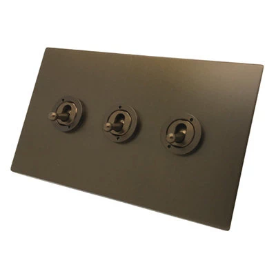 Ultra Square Bronze Antique Toggle (Dolly) Switch