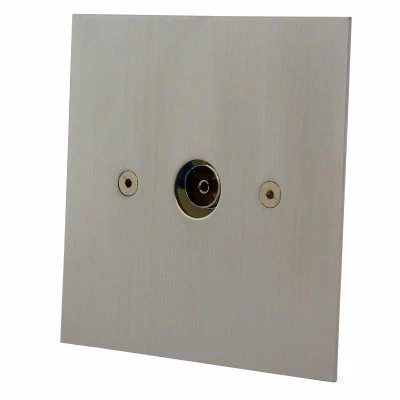 Ultra Square Satin Chrome Button Dimmer and Toggle Switch Combination