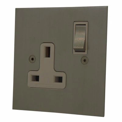 Ultra Square Satin Nickel Button Dimmer
