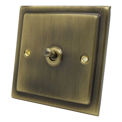Victorian Antique Brass Toggle (Dolly) Switch