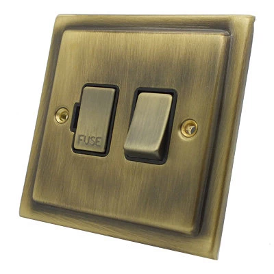 Victorian Antique Brass Switched Fused Spur