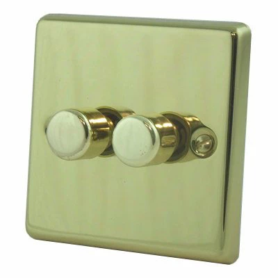 Grandura Polished Brass Dimmer and Light Switch Combination