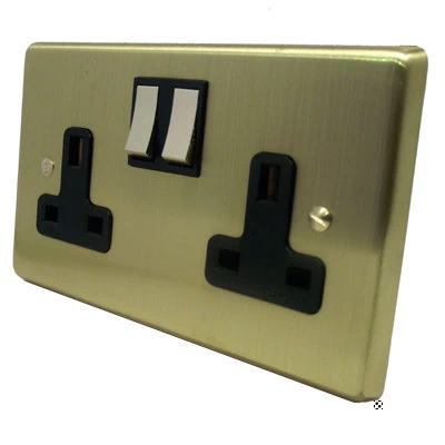 Grandura Satin Brass Button Dimmer and Toggle Switch Combination