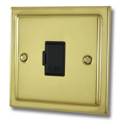 Victorian Polished Brass Unswitched Fused Spur