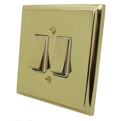 Victorian Premier Plus Polished Brass (Cast) Intermediate Switch and Light Switch Combination