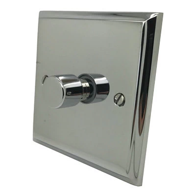 Victorian Premier Plus Polished Chrome (Cast) LED Dimmer and Push Light Switch Combination