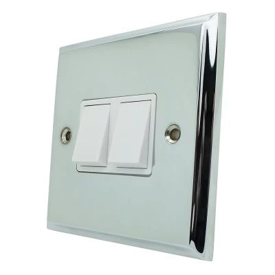 Victorian Premier Polished Chrome Intermediate Switch and Light Switch Combination