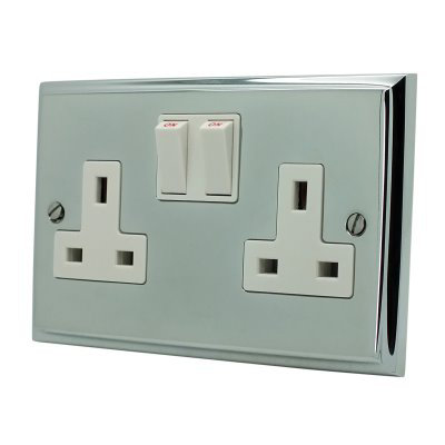Victorian Premier Polished Chrome Dimmer and Toggle Switch Combination