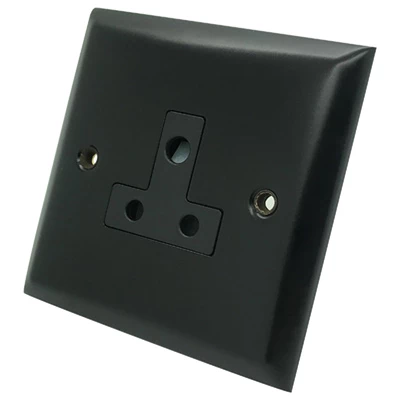 Black Round Pin Unswitched Socket (For Lighting)