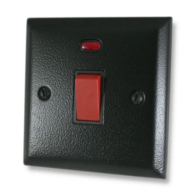 Vogue Hammered Black Cooker (45 Amp Double Pole) Switch