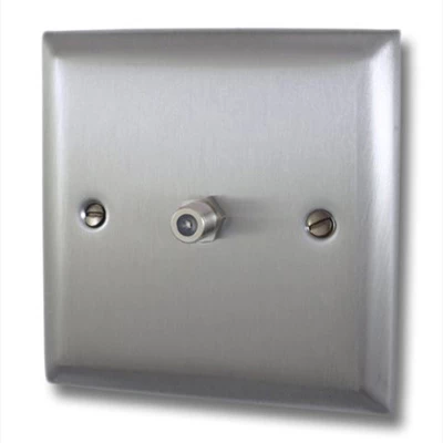 Vogue Satin Stainless Satellite Socket (F Connector)