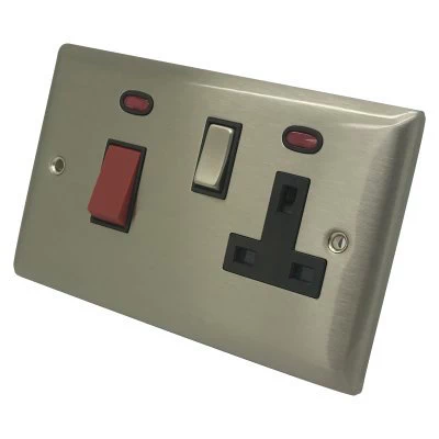 Vogue Satin Stainless Cooker Control (45 Amp Double Pole Switch and 13 Amp Socket)
