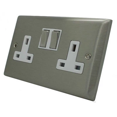 Vogue Satin Stainless Switched Plug Socket