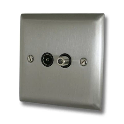 Vogue Satin Stainless TV and SKY Socket