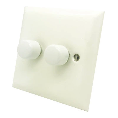 Vogue White Push Intermediate Switch and Push Light Switch Combination