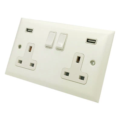 Vogue White Plug Socket with USB Charging